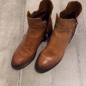 Franco Sarto Tan Leather Ankle Boots - women size 8.5